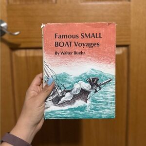 Famous SMALL BOAT Voyages by Walter Buehr - Orange/Teal Cover